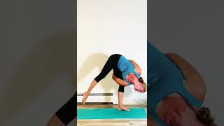 Weird yoga pose - bound standing half moon - is so hard! #hardyogapose