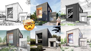 1 Architectural Project in 6 Rendering Styles