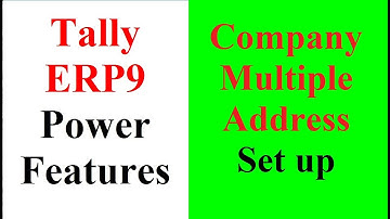 Company creation in Tally ERP 9 | Company  Multiple Address set up in Tally ERP9