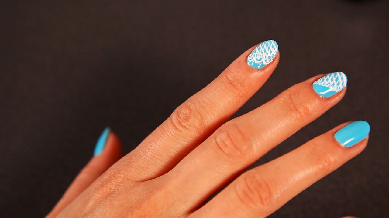 5. Simple Lace Nail Art Using Stickers - wide 9