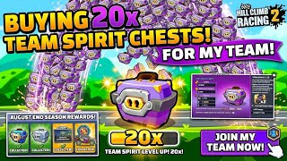 AUGUST END SEASON REWARDS - BUYING MAX TEAM SPIRIT FOR MY TEAM - HILL CLIMB RACING 2 #hcr2 