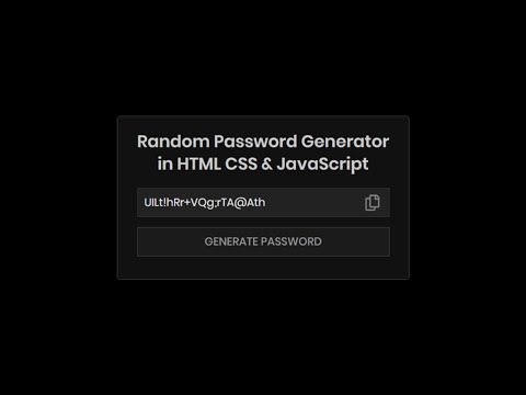 Random Password generator using JavaScript.