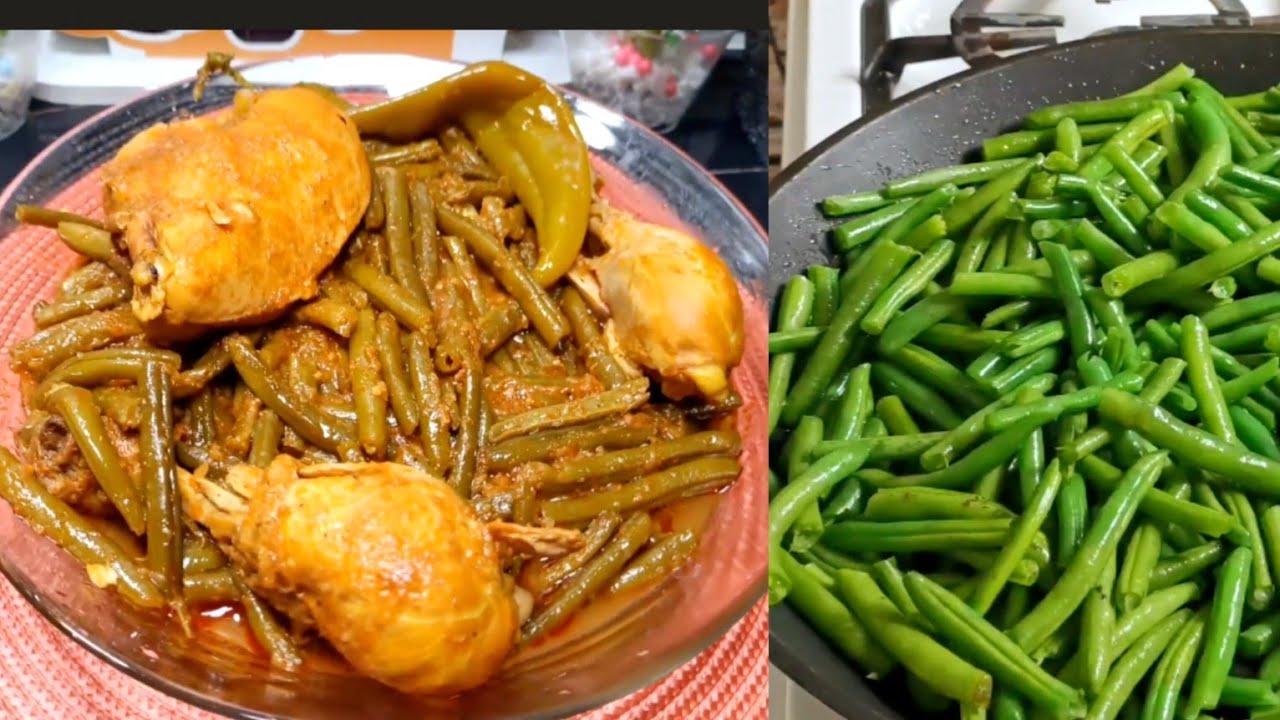 لوبيا خضراء بطريقة سهلة ضيافي هبلو عليها ياكلو ويعاودو من كثرة بنتها ...