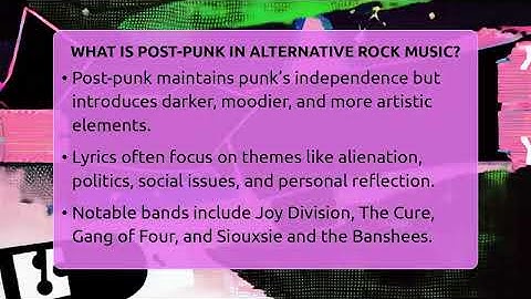 What Is Post-Punk In Alternative Rock Music? - Alt Scene Guru