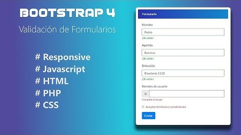 Bootstrap - Validación de formulario. Sin plugins.