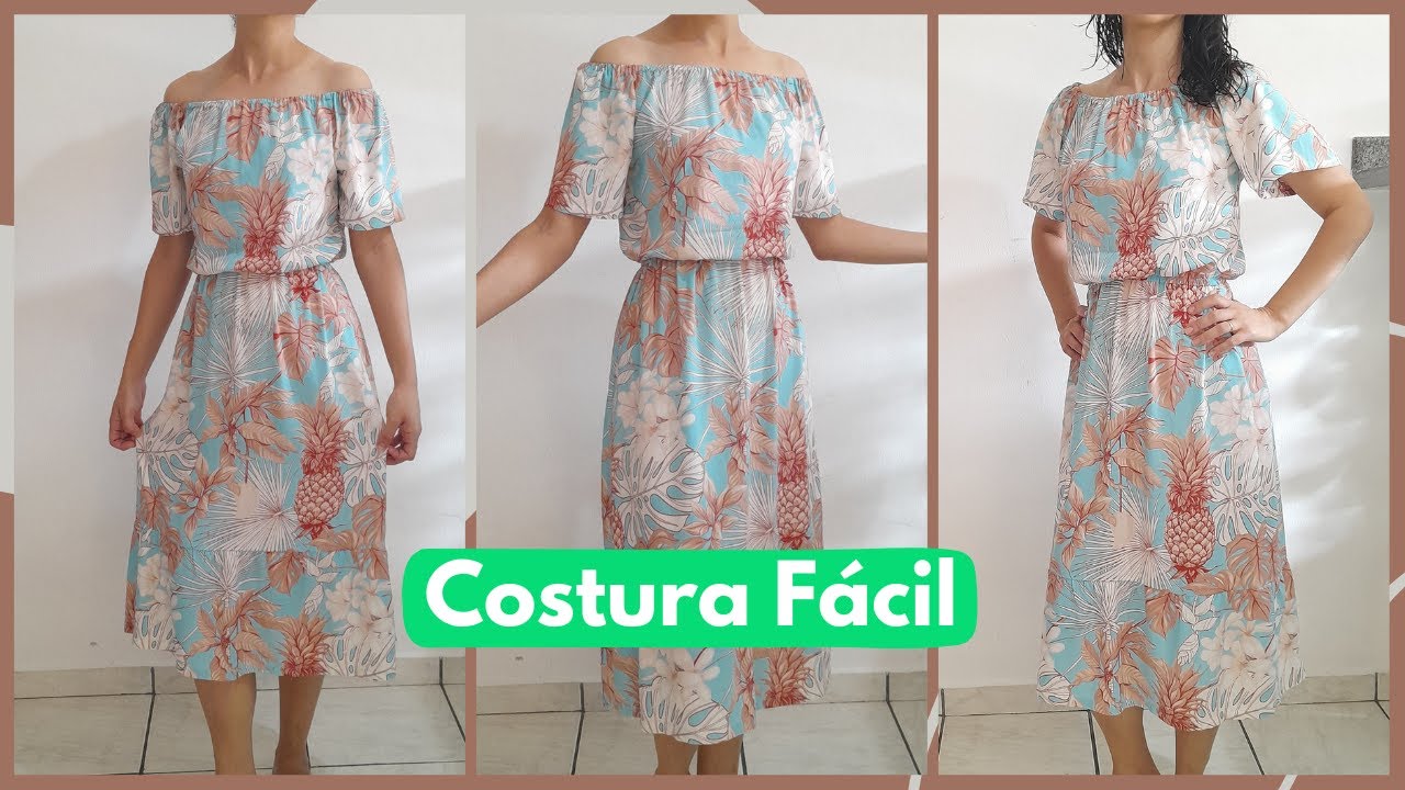 Vestido Ciganinha Muito Fácil passo a passo! Corte e costura. Nível Iniciantes.