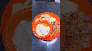 Typical Nigerian - Breakfast Fried Yams, eggs sauce & custard breakfast nigerianfood