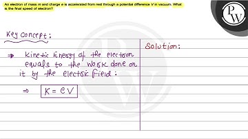 An electron of mass \( m \) and charge e is accelerated from rest t...