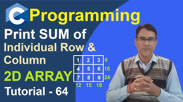 C Program to Find Row Sum & Column Sum in 2D Array | C Language Tutorial - 64