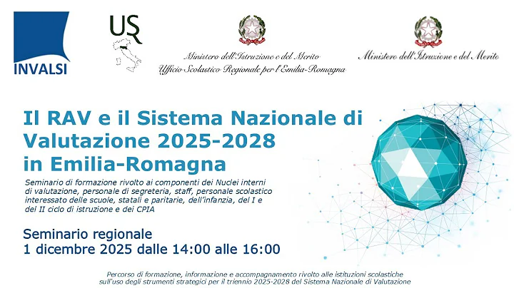 Il RAV e il Sistema Nazionale di Valutazione 2025-2028 in Emilia Romagna, 01/12/2025, 14:00-16:00
