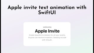 Apple invite text animation with SwiftUI