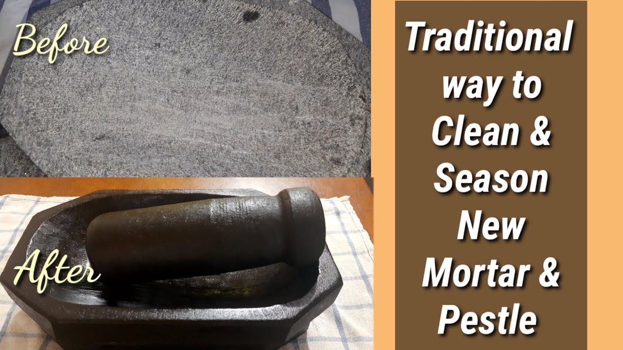 How to Clean & Season New Stone Mortar & pestle? Traditional way of ...