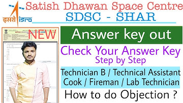 SDSC SHAR Answer Key 2022 Out | ISRO SDSC Answer Key 2022 Out | ISRO SDSC SHAR Answer Key 2022 Out