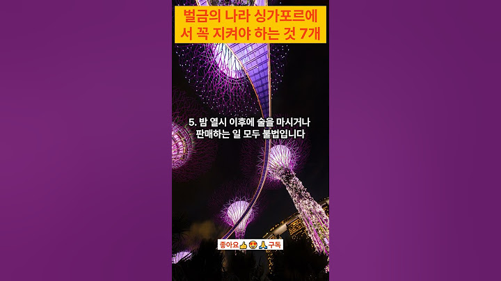 모르고 가면 벌금폭탄!! 싱가포르 여행시 꼭 지켜야하는 것 7가지 #shorts #travel #여행