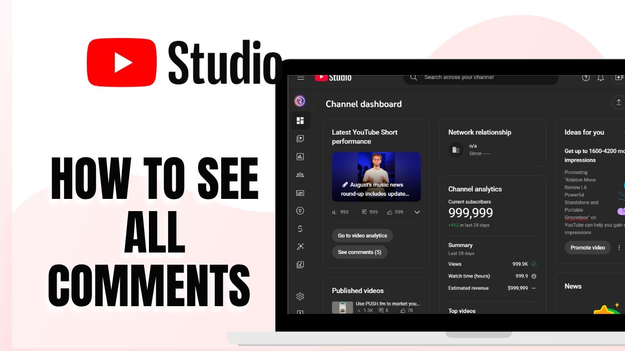 HOW TO SEE ALL COMMENTS ON YOUTUBE STUDIO - YouTube