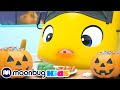Wobbly Tooth on Halloween - Too Much Candy! | Cars, Trucks &amp; Vehicles Cartoon | Moonbug Kids