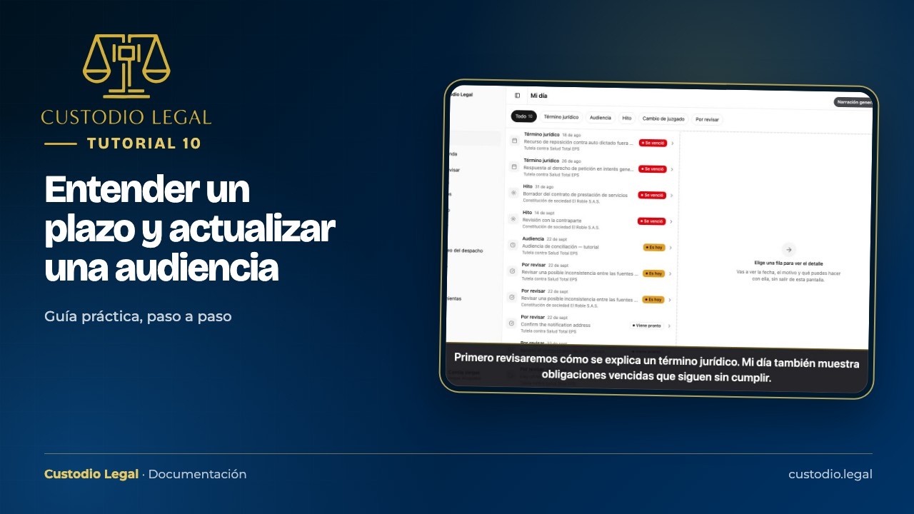 Miniatura do tutorial: Entender un plazo y actualizar una audiencia