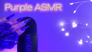 Purple Bliss 💜 ASMR Relaxation with ultra Long Nails. Violet triggers for sleep. (No Talking)