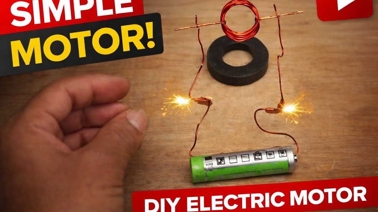 How to Make a Simple Electric Motor at Home | Easy DIY Motor Experiment ...