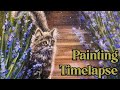 How to Paint a Cat in Lavender Time Lapse