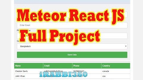 Meteor React JS CRUD Full Project by Coding Xpress