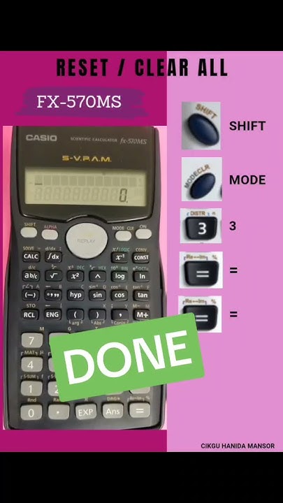 How To Reset Scientific Calculator Fx 570es Reset Scientific Calculator FX 570MS dan CLASSWIZ - YouTube