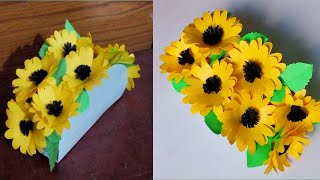 How to make sunflower bouquet || DIY room decoration ideas || Best out of waste