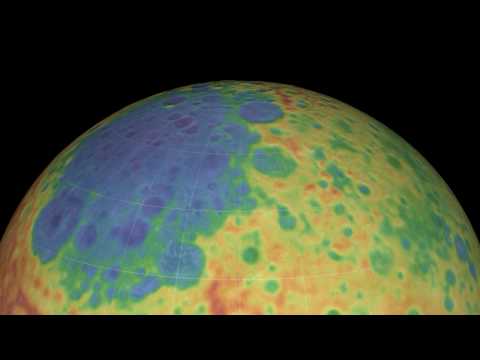 Pre-LRO Lunar Topography in False Color [720p]