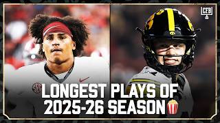 Longest Plays Of 2025-26 CFB Season | College Football Highlights | Top Plays
