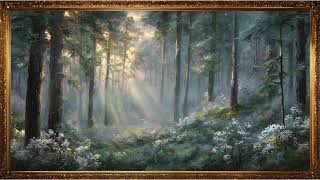 Misty Forest Sun Rays TV Frame Art | Peaceful Woodland Digital Wall Art for Samsung Frame TV screenshot 3
