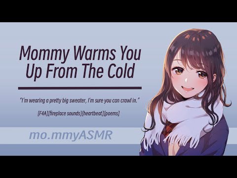 Mommy Warms You Up From The Cold [F4A][fireplace sounds][heartbeat][poems]