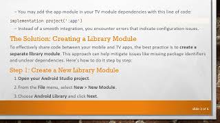 How to Share Code Between Android and Android TV Modules