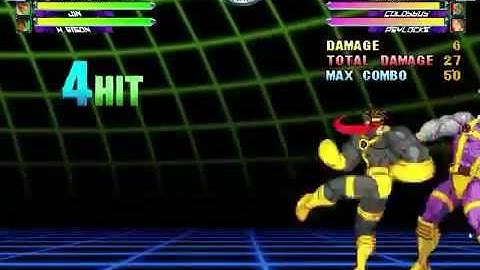 MvC2  Cyclops 3x Super Optic Blast - Asist M. Bison