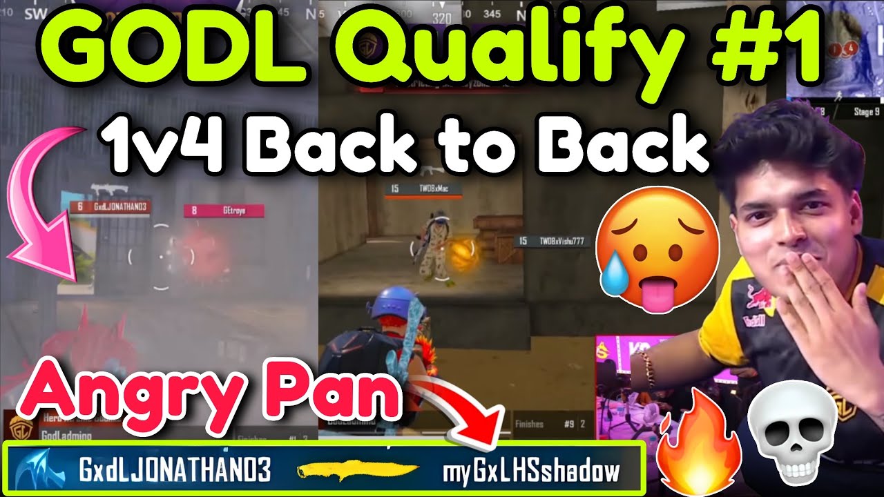 🇮🇳GodL #1 Qualify for Final 💪✅ JONATHAN Pan🍳GODMINO 1v4😱GodZ Solo 8 Kills 🥵 GodL 16 Kills WWCD🔥