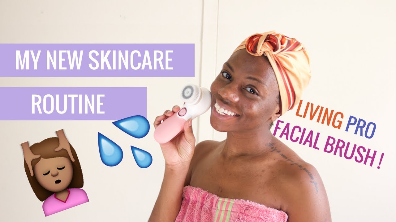 MY NEW SKINCARE ROUTINE! LIVING PRO FACIAL BRUSH YouTube