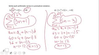 Arithmetic Series using Sigma Notation
