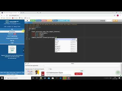 Printing the simple interest | Online gdb compiler