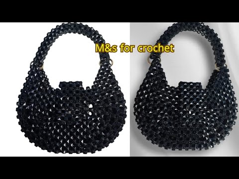 شنطه خرز نص دايره تريندي How To Make A Semi Circle Beaded Bag Diy Beaded Bag
