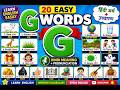 G Words for Kids | 20 Easy Words with Hindi Meaning &amp; Pronunciation #words #englishvocabulary