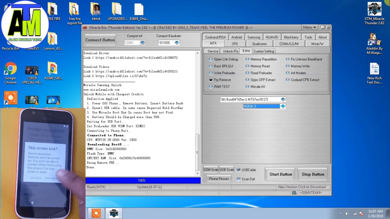 Nokia 1(TA-1047) Frp Unlock By Miracle crack 2.82 Letest 2019 By alam mobile tech - YouTube