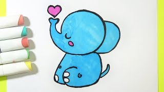 elephant draw easy