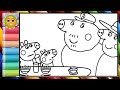 Peppa Pig having breakfast with George Pig || Learn how to draw and color Peppa Pig