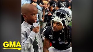 Meet the kid NFL sideline reporter wow’ing NFL players l GMA
