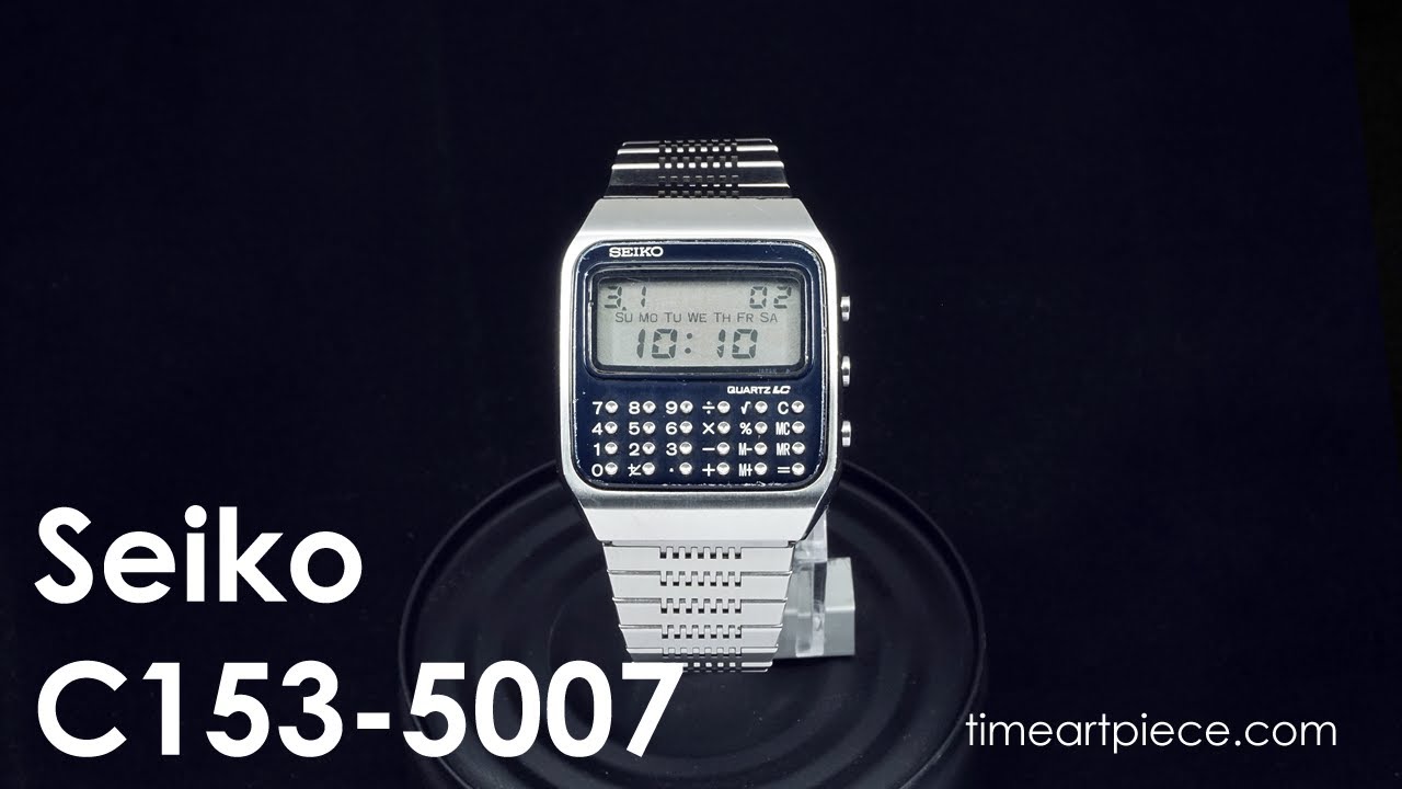 Seiko C153-5007 Black Vintage Digital Calculator LCD Quartz Watch - YouTube