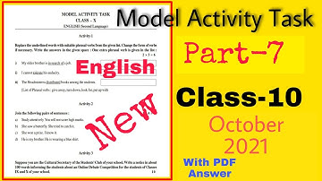 Model Activity Task English Class-10 Part-7 || October 2021