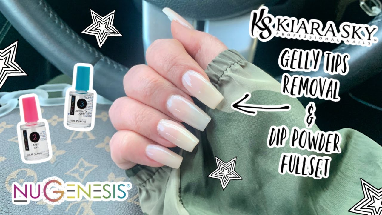 HOW TO REMOVE KIARA SKY GELLY TIPS & AMAZON DIP POWDER FULLSET!!! **ft