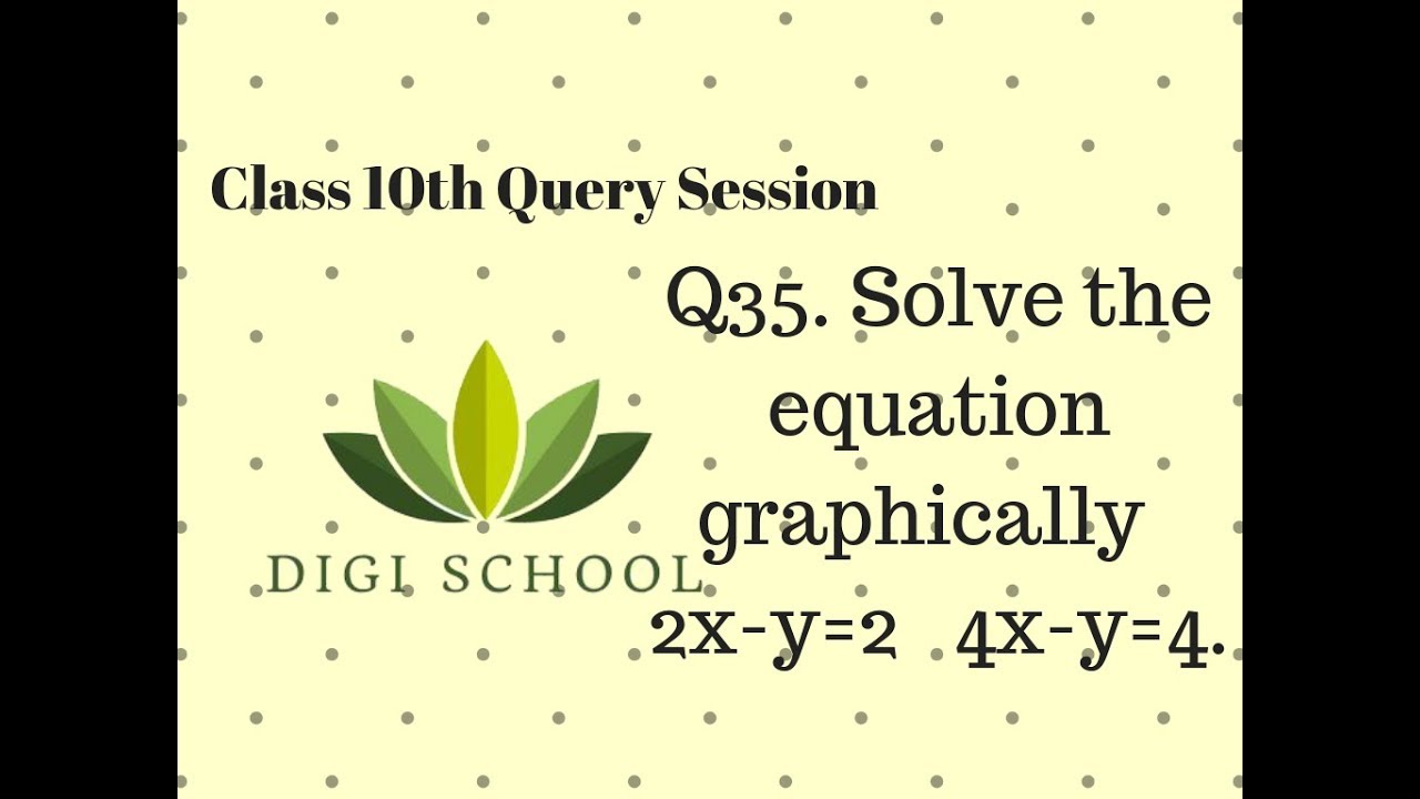 Solve The Equation Graphically Of 2x Y 2 4x Y 4 Q35 Class 10th Query Session Youtube