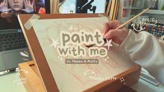 paint with me ☕: watercolor study   mini desk tour // ft. meeden & artify ♡