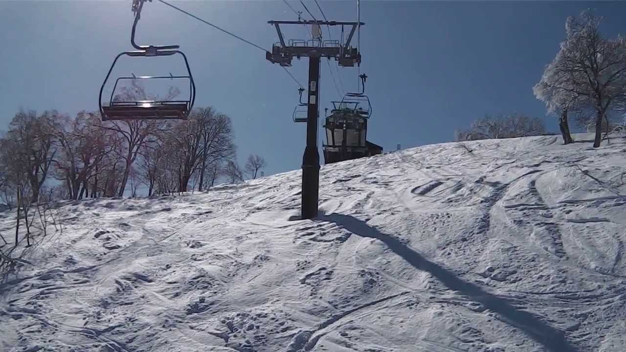 野沢温泉スキー場 やまびこ第２フォーリフト Nozawa-Onsen Yamabiko #2 Quad Chairlift