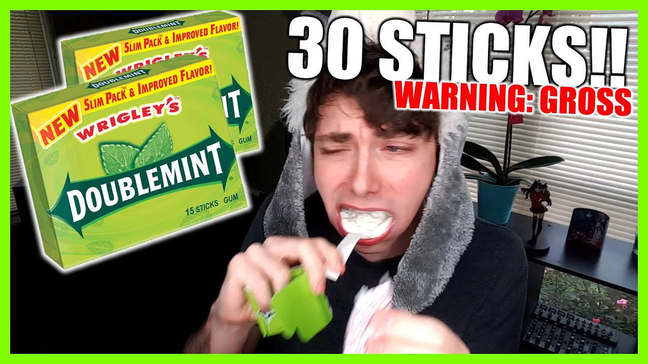 CHEWING 30 STICKS OF GUM IN 2 MINUTES! YouTube